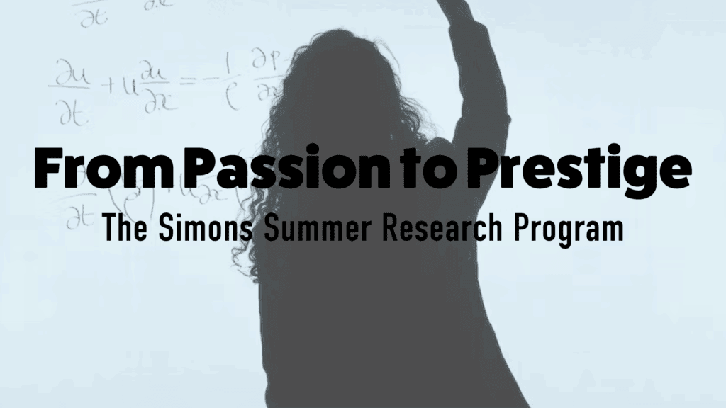 Simons Summer Research for high school students